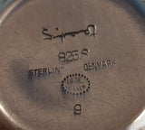 Bernadotte by Georg Jensen Sterling Silver Salt Dip with Green Enamel #9 (#1544)