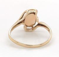 10k Yellow Gold Australian Genuine Natural Opal Bypass Ring Size 6 (#J6782)