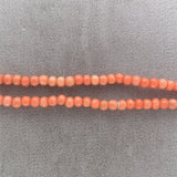 Genuine Natural Coral Bead Double Strand Bracelet 3.5mm w/ 14k Gold Clasp #J6977
