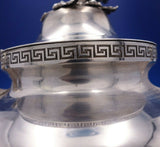 MW Galt Brothers Coin Silver Tea Pot Greek Key Border 3-D Flower Finial (#3924)