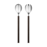 Bernadotte by Georg Jensen Stainless Steel and Smoked Oak Salad Serving Set NOS