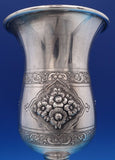 Italian Sterling Silver Goblet with beaded floral & engraved design (#8370)