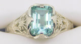 14k Gold Filigree 1.58ct Green Genuine Natural Tourmaline Ring (#J4049)