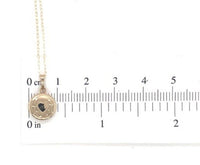 14k Yellow Gold Very Small Round Locket with Engraved Heart and Chain (#J7007)