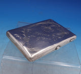 Russian .875 Silver Card Case Engraved Flower and Ribbon c. 1908-1926  (#6928)