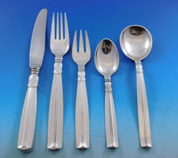 Lotus by Sorensen Danish Sterling silver Flatware Set 8 Service 40 pieces