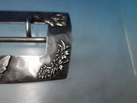Shiebler Hand Hammered & Applied Sterling Silver Belt Buckle #1458 3"x2" (#6152)