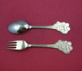 Christmas by A. Michelsen Sterling Silver Fork and Spoon Set 2pc 1975 Vermeil