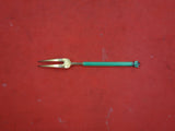 David Andersen Norwegian Sterling Silver Lemon Fork Vermeil w/ green en. 4 3/8"