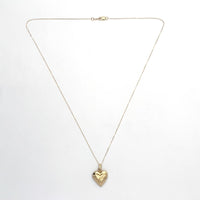 14k Yellow Gold Heart Locket Pendant with Engraved Hearts Jewelry (#J6229)