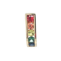 14k Yellow Gold Genuine Natural Rainbow Sapphire Stud Earrings 1.05ct TW #J6680