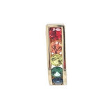 14k Yellow Gold Genuine Natural Rainbow Sapphire Stud Earrings 1.05ct TW #J6680
