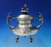 B and Shield English Sterling Silver Inkwell w/Deco Style Insect Handles (#5423)