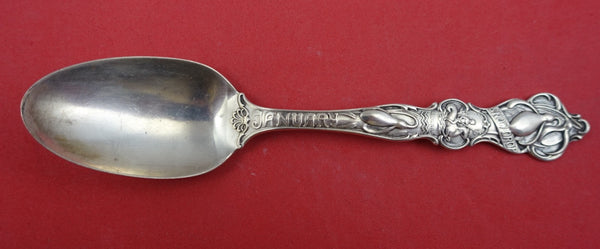 Flower of the Month by Wallace Sterling Teaspoon w/ snowdrop January  5 7/8"
