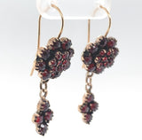 Genuine Natural Bohemian Garnet Drop Dangle Earrings w/ 14k Gold Wires (#J6480)