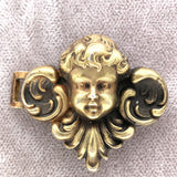 Art Nouveau Sterling Vermeil Cherub Angel Buckle (#J5432)