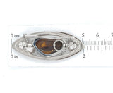 Platinum Australian Black Boulder Opal and Diamond Pin Pendant Flowers (#J6447)