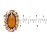 10k Yellow Gold Paste Glass Brooch Pin with Leaves and Seed Pearls (#J6017)