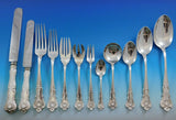 New Queens by Durgin Sterling Silver Flatware Set Service 96 Pcs "W" Mono