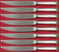 English Shell by Lunt Sterling Silver Steak Knife Set 8pc Not Serrated Custom