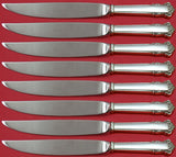 English Shell by Lunt Sterling Silver Steak Knife Set 8pc Not Serrated Custom