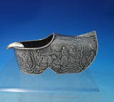 Dutch .830 Silver Ashtray Wooden Shoe Form Pastoral Scenes Cow Sheep (#6074)
