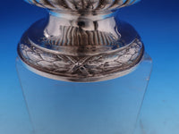 English Georgian Sterling Silver Basket with Swing Handle Pierced Ribbon (#8388)