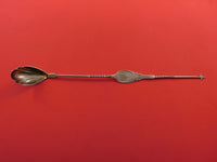 Coin Silver Olive Spoon / Pickle Spear Combination Bright-Cut Twisted 9 7/8"