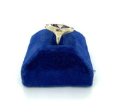 14k White/Yellow Gold Hand Engraved Filigree Genuine Natural Diamond Ring #J5350