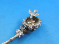 Birds Nest by Gorham Sterling Silver Pudding Spoon 10 1/2" GW Figural Rare