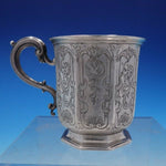 Vintage Victorian English Silver Child's Cup with Fancy Chased Panels (#4241)