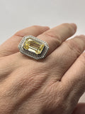 Anna Zuckerman Luxury CZ Lab Diamond Crystalline Ring Plat 925 Silver Sz 8 New