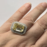 Anna Zuckerman Luxury CZ Lab Diamond Crystalline Ring Plat 925 Silver Sz 8 New