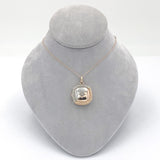 14k White and Rose Gold Victorian Genuine Natural Diamond Locket w/ Chain #J6517