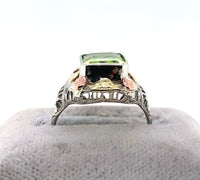 10k Tri-Color 2.55ct Genuine Natural Peridot Filigree Ring Jewelry (#J5818)