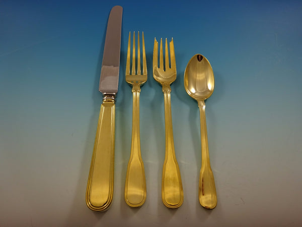 Hamilton Gold by Tiffany and Co. Sterling Silver Flatware Set Service 6 Vermeil