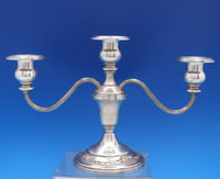 Damask Rose by Oneida Sterling Silver Candelabra Pair 3-Light #38 (#8076)