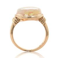 14k Yellow Gold Large 7 Carat Genuine Natural Australian Opal Ring (#J6785)