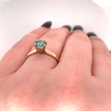 14k Yellow Gold .95ct Blue Genuine Natural Montana Sapphire Ring (#J5524)