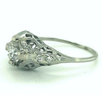14k White Gold .78ct Genuine Natural Diamond Filigree Ring (#J5326)