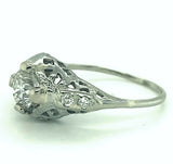 14k White Gold .78ct Genuine Natural Diamond Filigree Ring (#J5326)