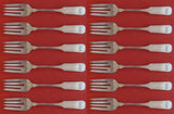 Old English Tipt By Gorham Sterling Silver Salad Fork Set 12 pieces 6 1/2"