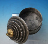 India Sterling Silver Tea Caddy with Gold Plated Top c.1950 7.6 ozt. (#5465)