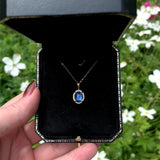 14k Yellow Gold 1.84 Carat Blue Flash Genuine Moonstone Diamond Pendant (#J7334)