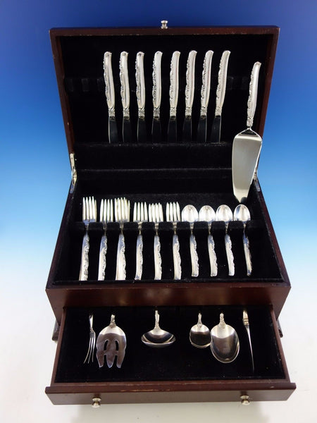 Flower Lane by Oneida Sterling Silver Flatware Set for 8 Service 39 pieces