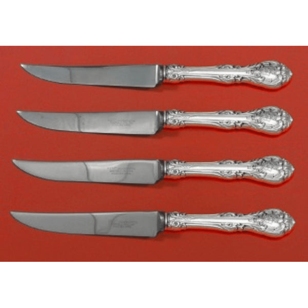 King Edward by Gorham Sterling Silver Steak Knife Set 4pc Texas Sized Custom