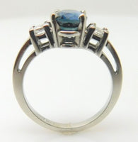 14k Gold 2.04 Carat Genuine Natural Blue Sapphire and Diamond Ring (#J3876)
