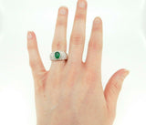 14k White Gold .81ct Genuine Natural Emerald Ring with Diamonds (#J667)