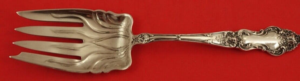 Meadow Rose by Wallace Sterling Silver Cold Meat Fork fluted 7 3/4"