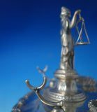 Portuguese .833 Silver Inkwell Double w/Footed Stand 3D Lady Justice (#5426)
